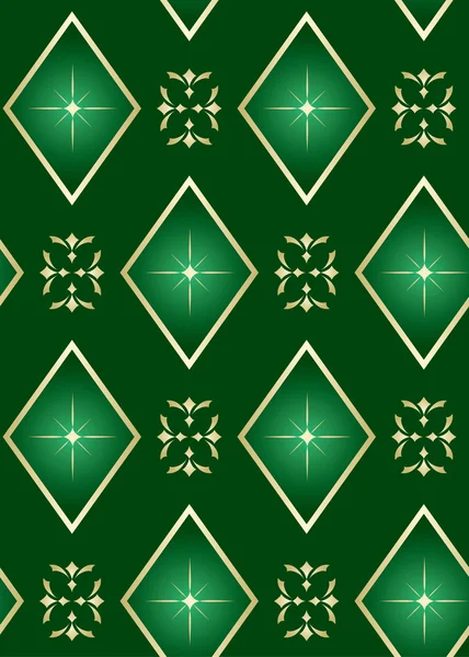 Бесшовный вектор темно-зеленая текстура с ромбами — стоковый вектор