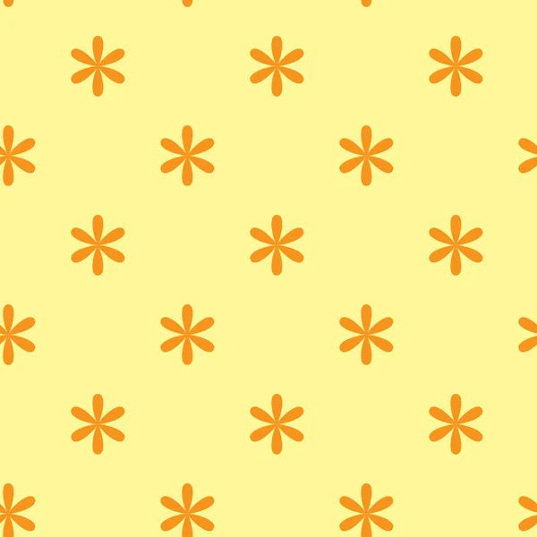 Векторно-желтая бесшовная текстура с цветами — стоковый вектор