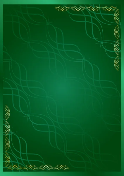 Vektor elegáns zöld keret dekorációval — Stock Vector
