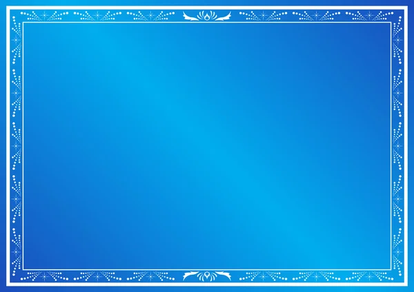 Blaue Vektorkarte mit weißem Dekor — Stockvektor