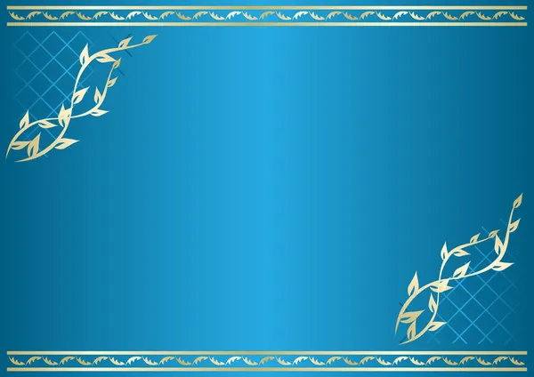 Cartão azul floral vetorial com gradiente —  Vetores de Stock