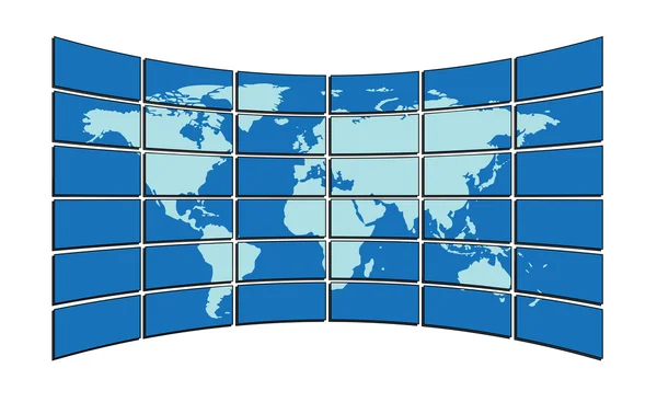 Illustration vectorielle - carte sur les écrans — Image vectorielle