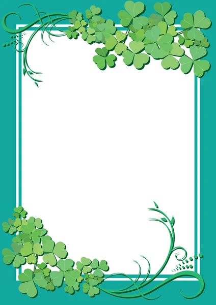 Vector green floral frame with white center — Stock Vector