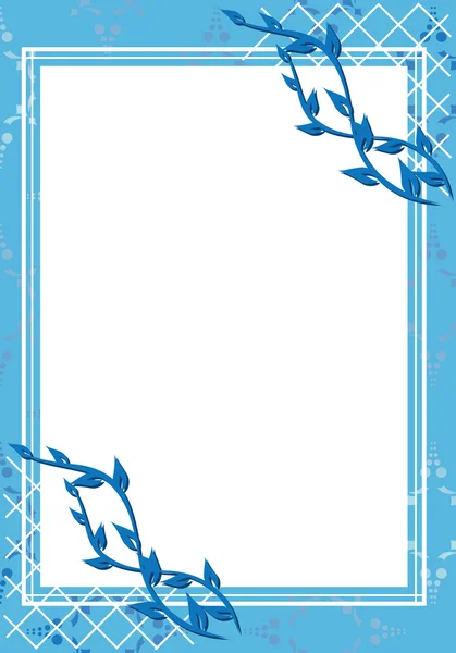 Cadre vectoriel bleu avec centre blanc et texture — Image vectorielle