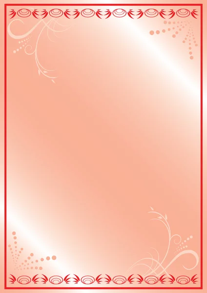 Romantica cornice vettoriale rosa con flora — Vettoriale Stock