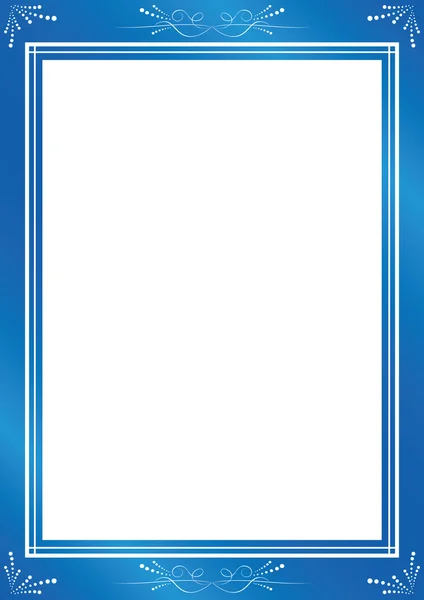 Vector decorative blue frame with white center — Stock Vector
