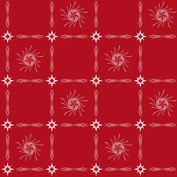 ベクトルの白と赤シームレスな幾何学模様 — ストックベクタ