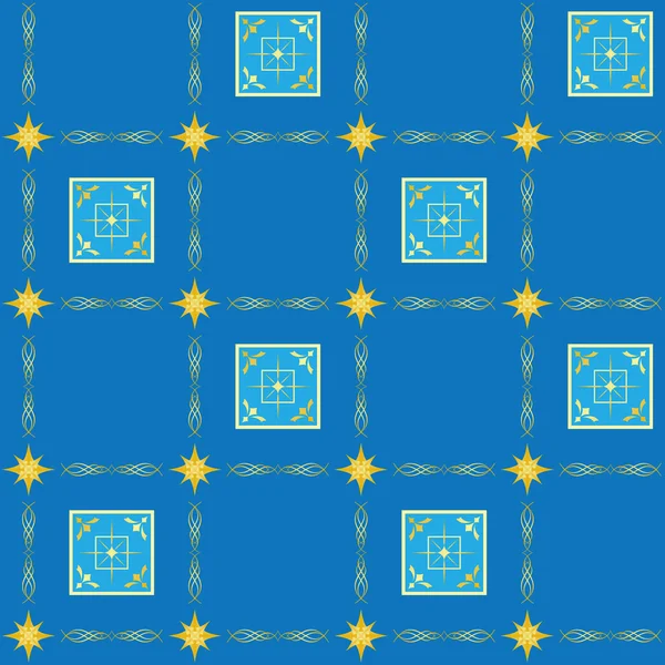 Vetor geométrico azul textura sem costura com quadrados —  Vetores de Stock