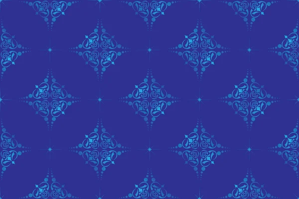 Vektor blau nahtlose Textur mit geometrischen Figuren — Stockvektor