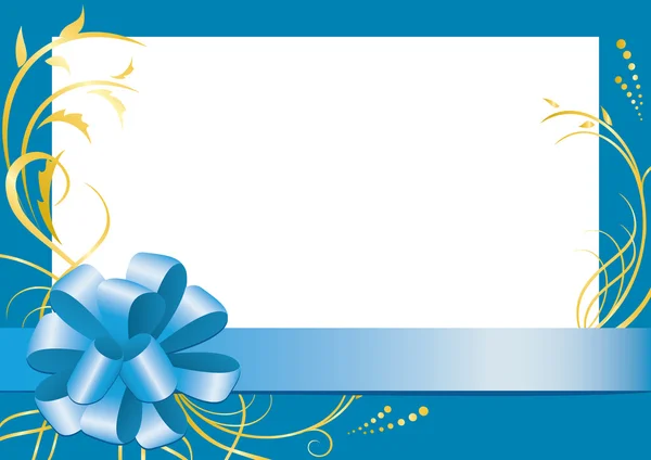 白センターを持つベクトル青花のフレーム — ストックベクタ