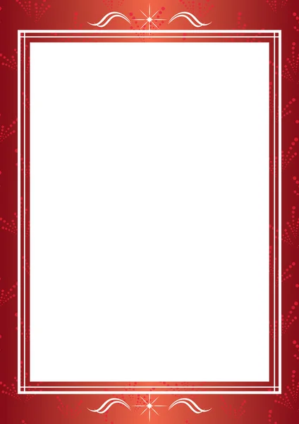 Red vector decorative frame with white center — Stock Vector