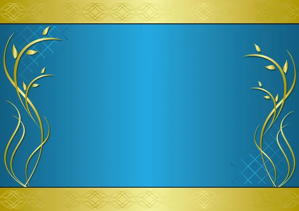 Золотой и синий векторные рамки с градиентом — стоковый вектор