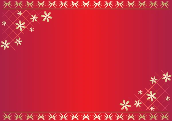 Tarjeta floral roja vectorial con gradiente — Vector de stock