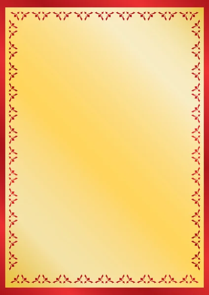 Cornice vettoriale dorata e rossa con decorazione — Vettoriale Stock