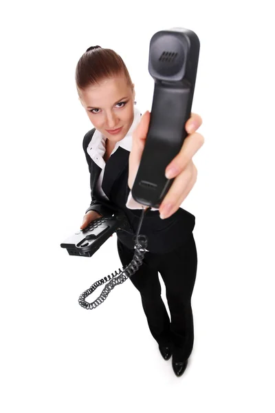 Businesswoman with telephone — Stock Photo, Image