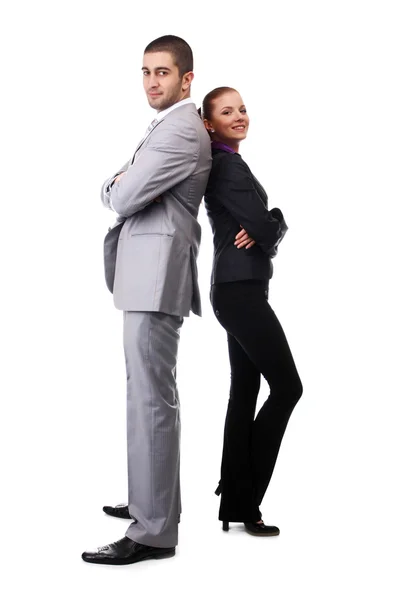 Man en vrouw in pakken — Stockfoto