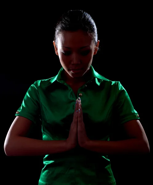 stock image Woman in green shirt