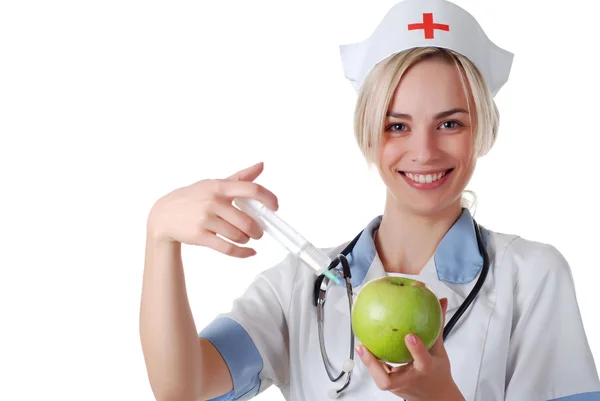 Enfermeira com seringa — Fotografia de Stock