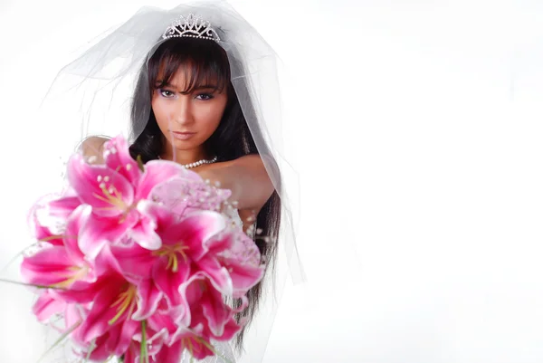Bride with bouquet — Stock Photo, Image