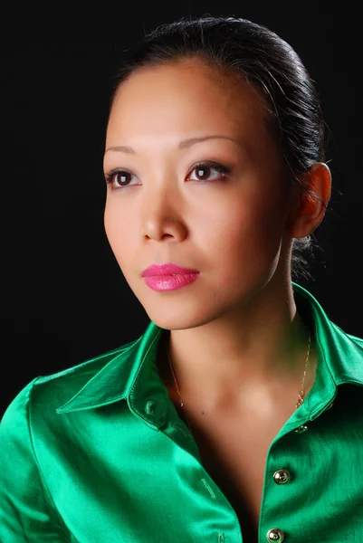 stock image Woman in green shirt