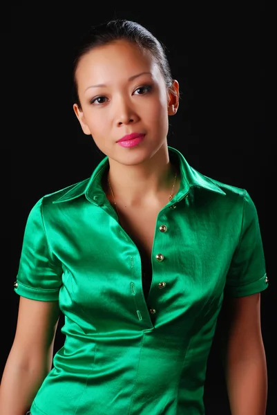 stock image Woman in green shirt