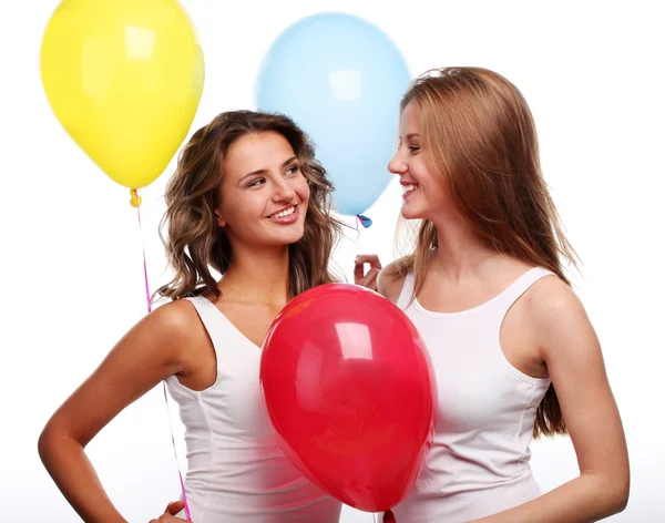 Девушки и воздушные шары — стоковое фото