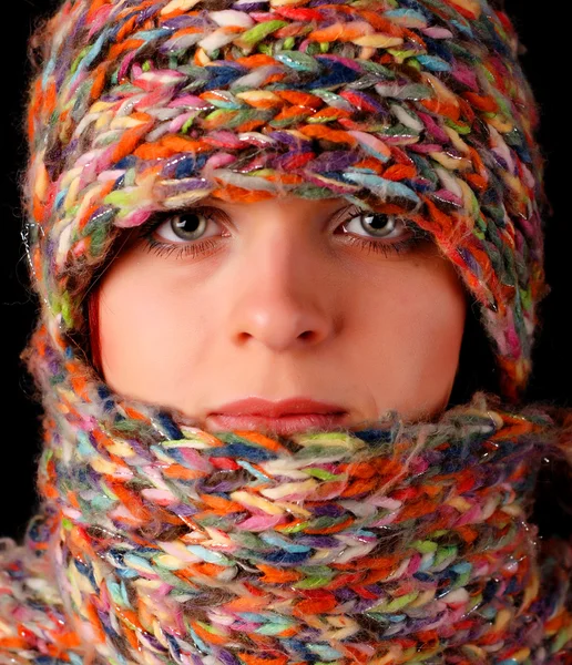 Kvinna ullscarf — Stockfoto