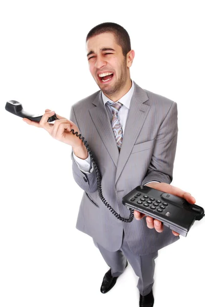 Businessman with telephone Stock Image