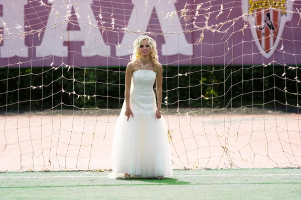 Bride goalkeeper — Stock Photo, Image