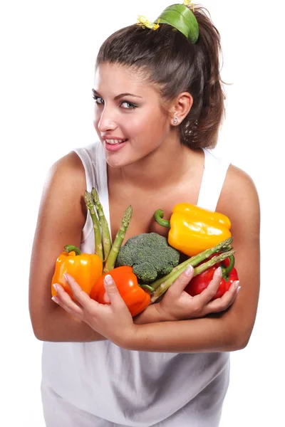 Donna e verdure — Foto Stock