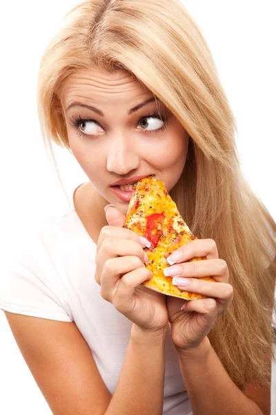 Woman with pizza Stock Picture