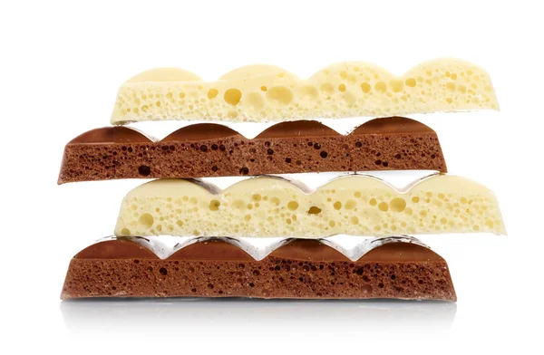 Brown and white porous chocolate — Stock Photo, Image