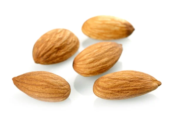 Almonds isolated on white background — Stock Photo, Image