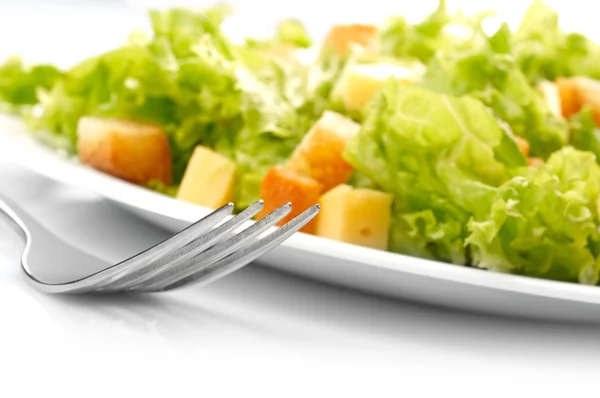Primer plano de la ensalada en plato blanco — Foto de Stock