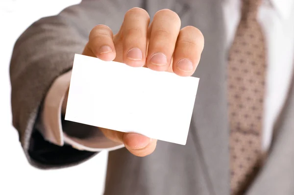Hombre de negocios con tarjeta de visita — Foto de Stock