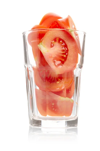 Rodajas de tomate en vaso —  Fotos de Stock