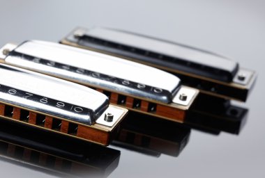Tree harmonicas on dark background clipart