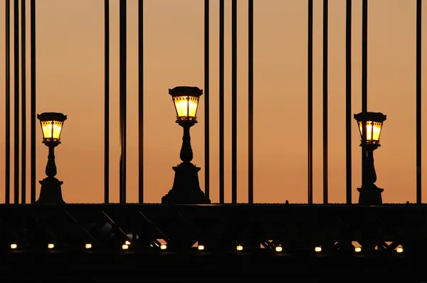 Brückenbeleuchtung Stockbild