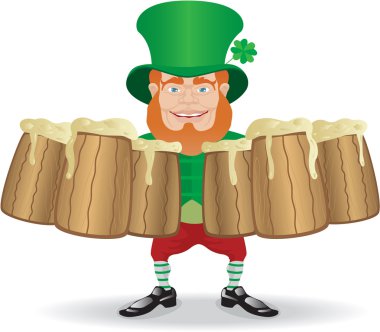 Irish man greeting with mugs clipart