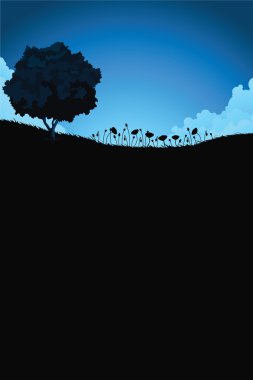 Vertical Nature landscape with tree clipart