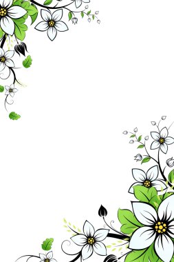 Flower background with leaves clipart