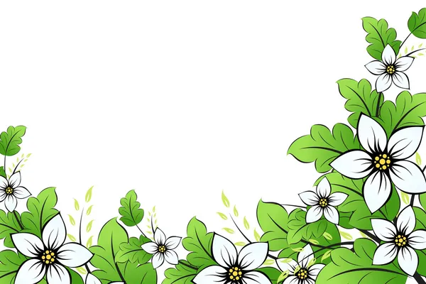 Fond de fleur avec feuilles — Image vectorielle