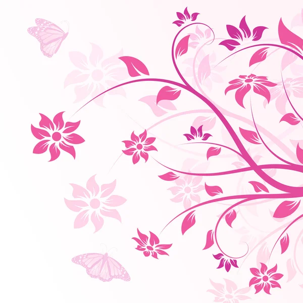 Vektorblumen in rosa — Stockvektor
