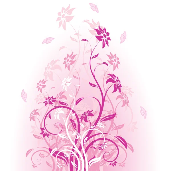 ピンクの花をベクトル — ストックベクタ