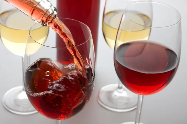 Červené a bílé víno — Stock fotografie