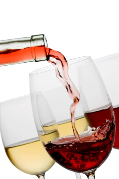 Červené a bílé víno — Stock fotografie