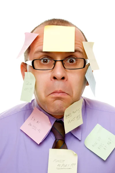 Businessman with sticky notes — Stock Photo, Image