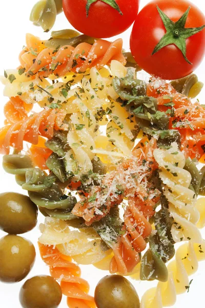 Italiaanse drie kleur pasta — Stockfoto