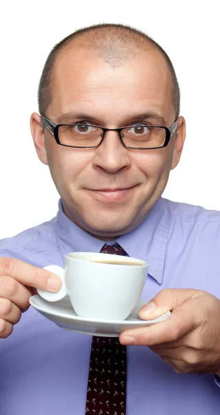 İş adamı kahve içiyor. — Stok fotoğraf