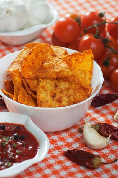 Fette di tortilla chips — Foto Stock